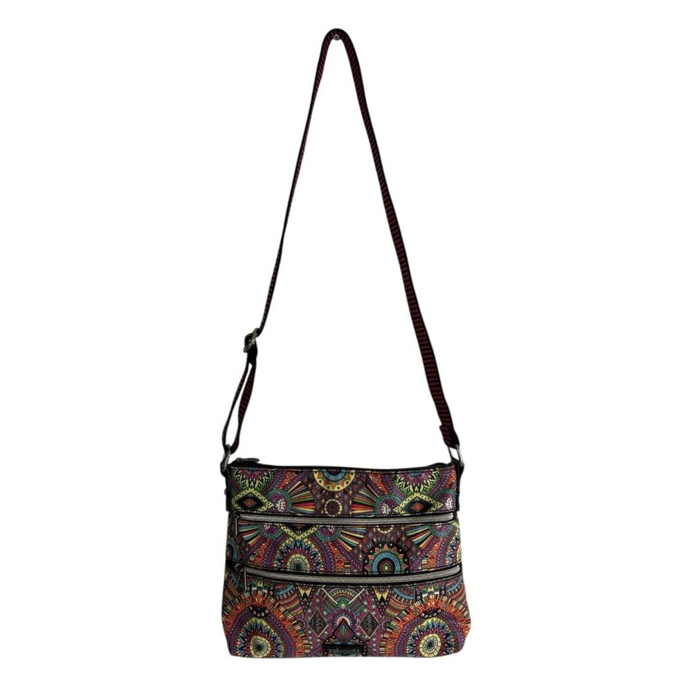Sak Roots Rainbow Wanderlust Crossbody Bag with Adjustable Strap Aztec Orange